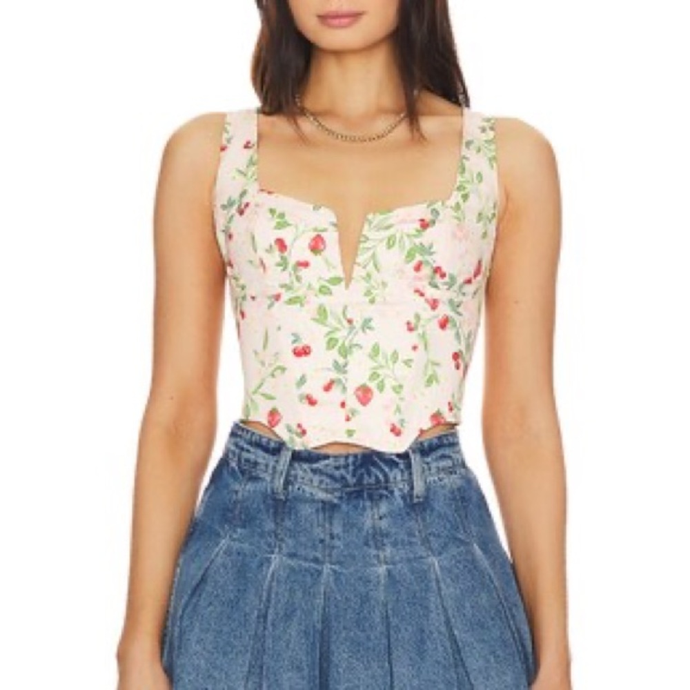 RESA • Floral Bustier Corset Top - Picture 2 of 13